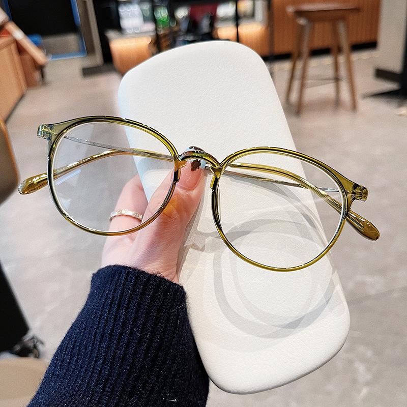 Round Shape Glasses Frame Woman Fashion Style Blue Light Blocking Computer Glasses  Material Frame For Women'S Glasses