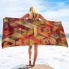 Geometry Marble Bath Towel,Abstract Beach Towel Soft Absorbent Washcloths Quick Dry Towelling,Sandless Lightweight Beach Blanket