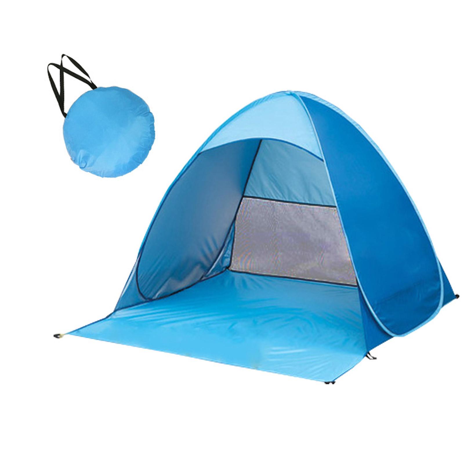 

Пляжная палатка с защитой от ультрафиолета, портативный козырек от солнца на 3 человека, автоматическое расширение L синий