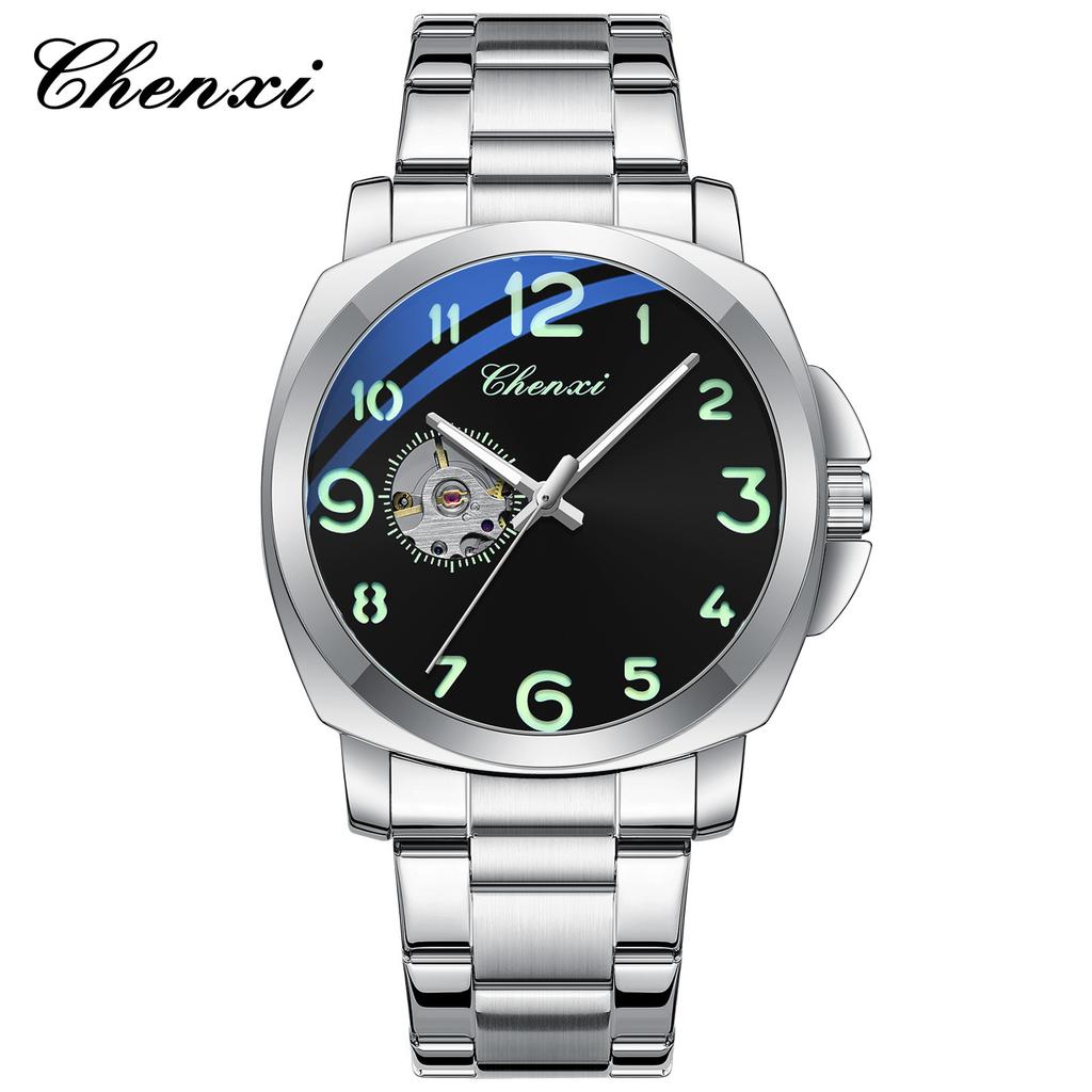 CHENXI Luxury Business Mechanical Watch Man Automatic Luminous 45mm Large Arabic Numerals Skeleton Dial Men's Watches Waterproof