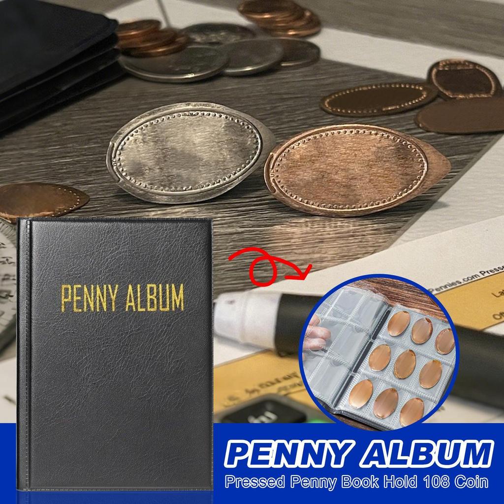Penny Coin Collection Book Penny Album Hold 108 Coin Holder Storage Organizer for Currency Bill Display Souvenir Travel Kids
