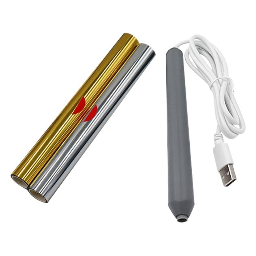 USB Hot Foil Stamping Pen with 4 Interchangeable Tips Suitable for Scrapbooks Cards Fabric Leather and Crafting