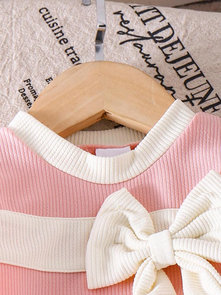 Pink Long-Sleeve Shirt & Pants Set for Girls - European & American Style