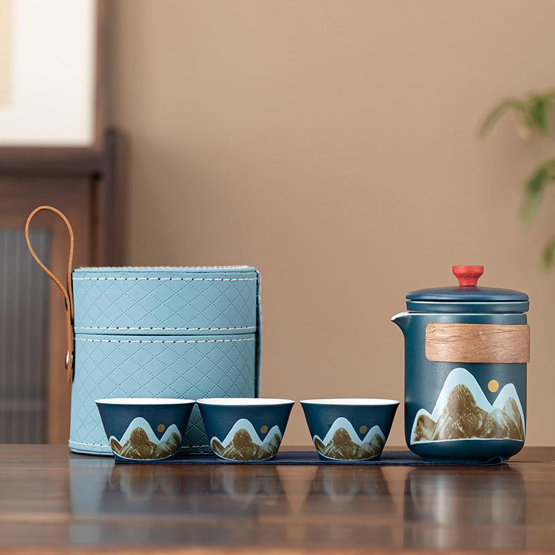 Travel Set Retro Aoyama Portable Travel Tea Set Car Outdoor Kung Fu Teapot Business
