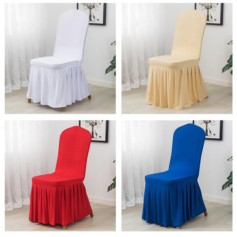 Universeller elastischer plissierter Stuhlhussenrock für Hochzeiten, Bankette, Hotels, Wohnungen und Restaurants.