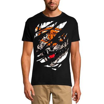Koszulka męska z krótkim rękawem Angry Tiger Face - podarta koszulka męska