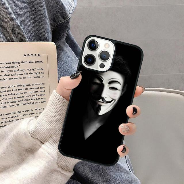Hacker Anonymous Phone Case Cover for Apple 13 14 11 12 Pro Max Plus  coque fundas Shell