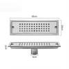 30cm Stainless Steel Rectangular Floor Drain Extended Length Square Grid Drain Cover Central Outlet Shower Drain