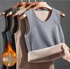 Men's Slim-Fit Fleece-Lined Vest: Warm, German Velvet Base, Sleeveless, Ideal for Autumn/Winter.