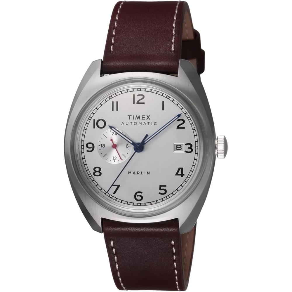 [Timex  Timex ] Мужские часы  Marlin Jet  Серебристый циферблат  Автоматические  5 Атм  Водонепроницаемые  Tw2v62000  Коричневый [параллельный импорт]