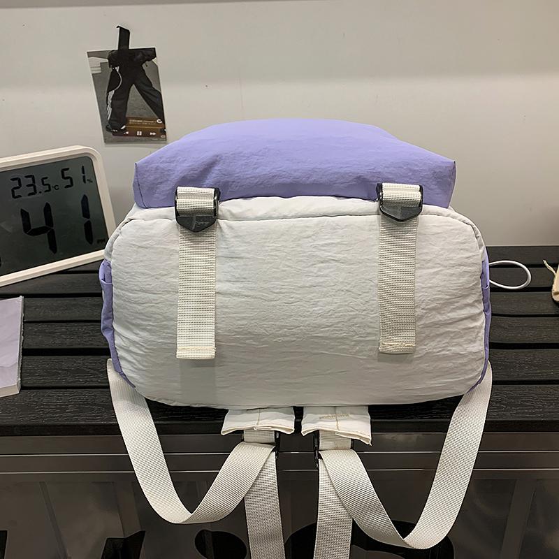 Lightweight Color Block Sports Backpack Large Capacity Student Schoolbag