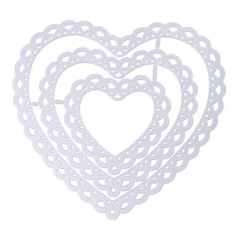 Handmade DIY Openwork Heart Cutting Die Carbon Steel Cuts for Decor Card
