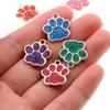 Glitter Drip Oil Cat & Dog Paw Pendant Necklace - 2 Styles, 6 Colors, 16x17mm