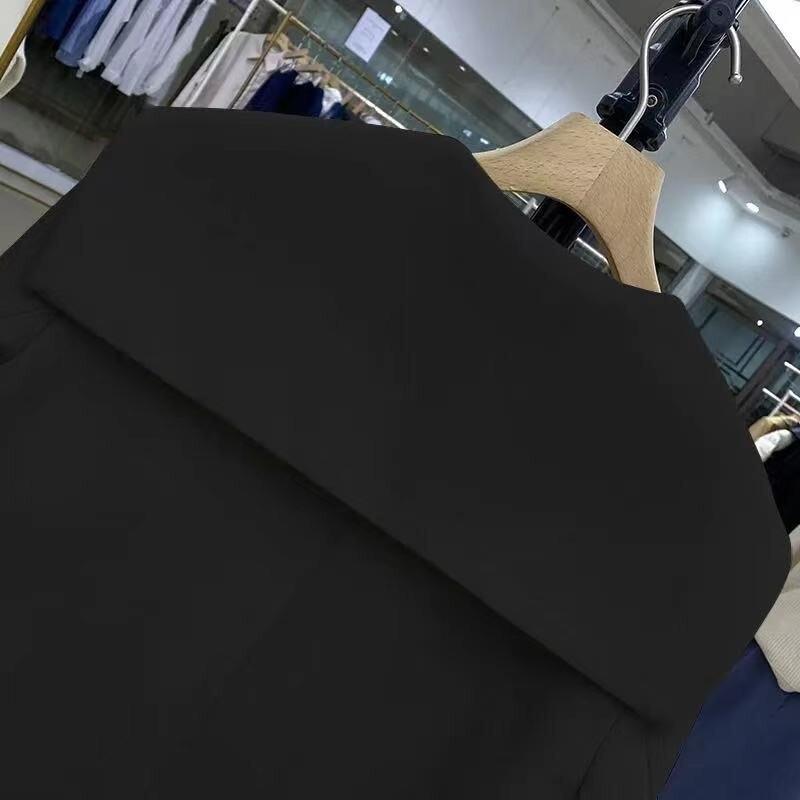 Nová móda podzimní černý oblek bunda Žena volný retro ležérní volný závěs korejský profil designový oblek bílý oblek