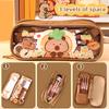 Capibala Pencil Case Cartoon Transparent Large-capacity Pencil Case Students Children Multilayer Pencil Box Storage Bag