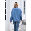 Women's Long-Sleeve Jacket Fall/Winter Solid Color Crew Neck Zipper Loose-Fit Long-Sleeve Sweatshirt Women's Baseball Jacket