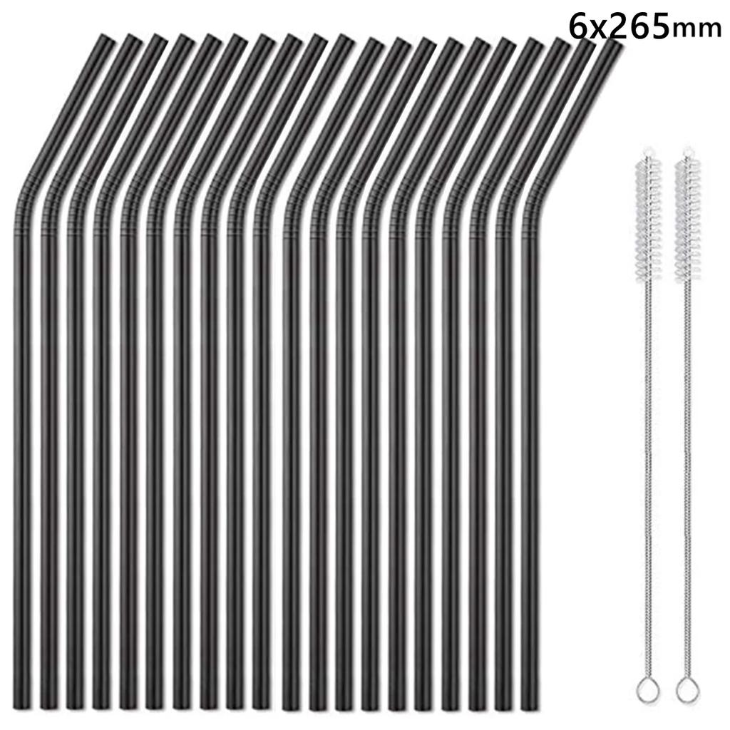20 Pack 265cm Long Rainbow Metal Straws Reusable 304 Stainless Steel Drinking Straws for 30oz and 20oz Cup Bar Accessory