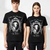 Jutes Mona Sheepa Tee Vintage Gotisch Schapenframe Grafische Print T-shirt Unisex Mannen Vrouwen Korte Mouw Shirts Katoenen Tops voor Mannen