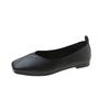 Women Spring Autumn Square Toe Flat Bottom Low Upper Shoes Slip On Breathable Walking Ladies Fashion Shoes