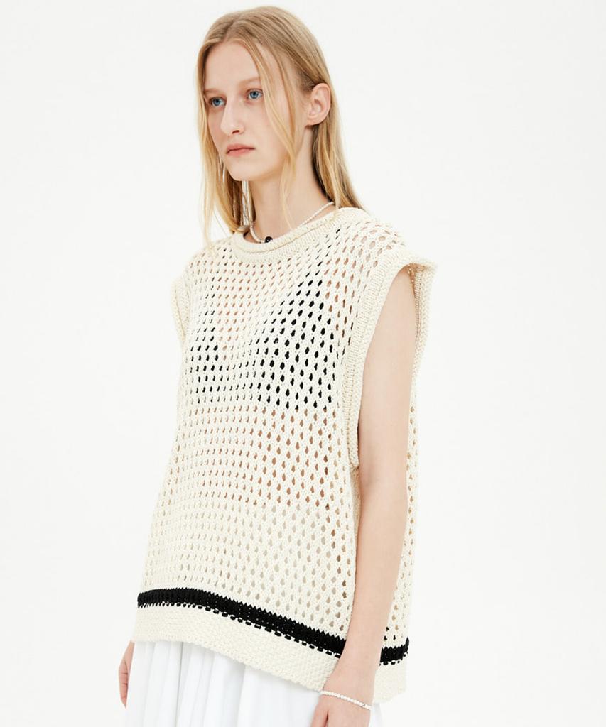 Moonsun Unisex Wabenstrickweste [Creme]
