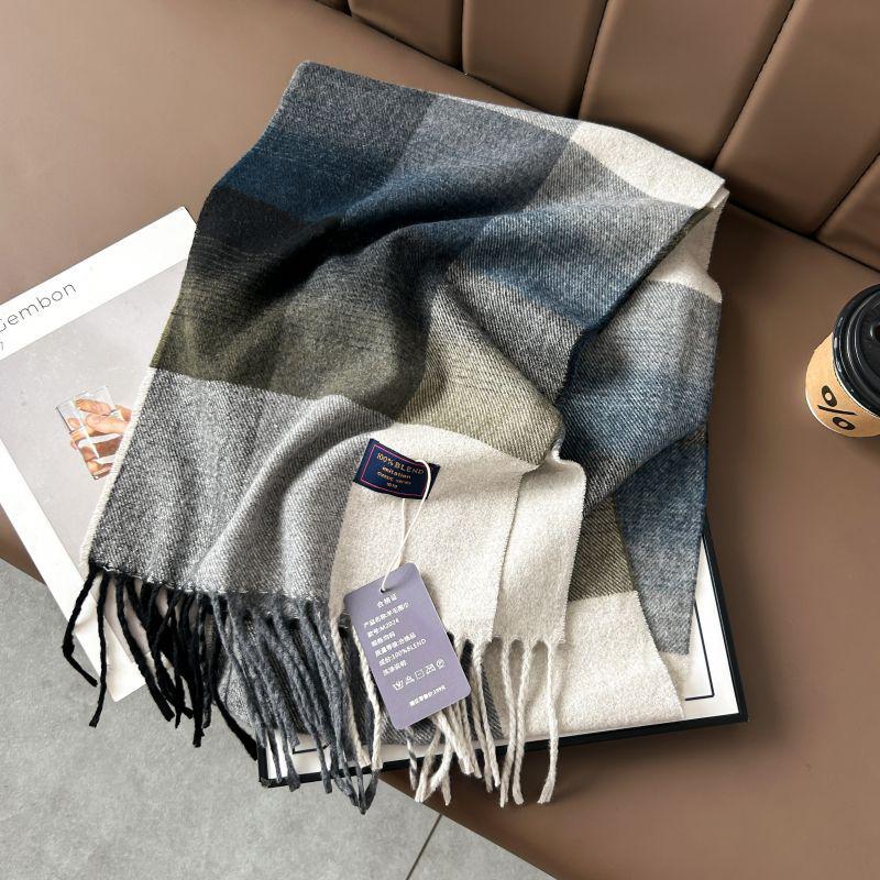 Klassischer Karomuster-Halswärmer-Schal - Herbst/Winter, Hochwertige Imitatwolle, Unisex