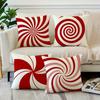 4Pcs Red Vortex Line Theme Digital Printing Pillow Cover Short Plush Suitable Living Rooms Bedrooms Sofas Throw Cushion Cover