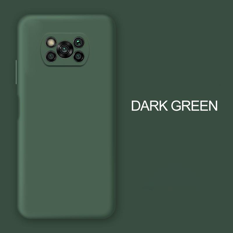 

Чехол Poco X3 Pro X 3 NFC Новый полный чехол жидкий силиконовый мягкий защитный чехол для Xiaomi Poco X3 Pro Pocox3 X 3 NFC For Poco x3 Pro темно-зеленого