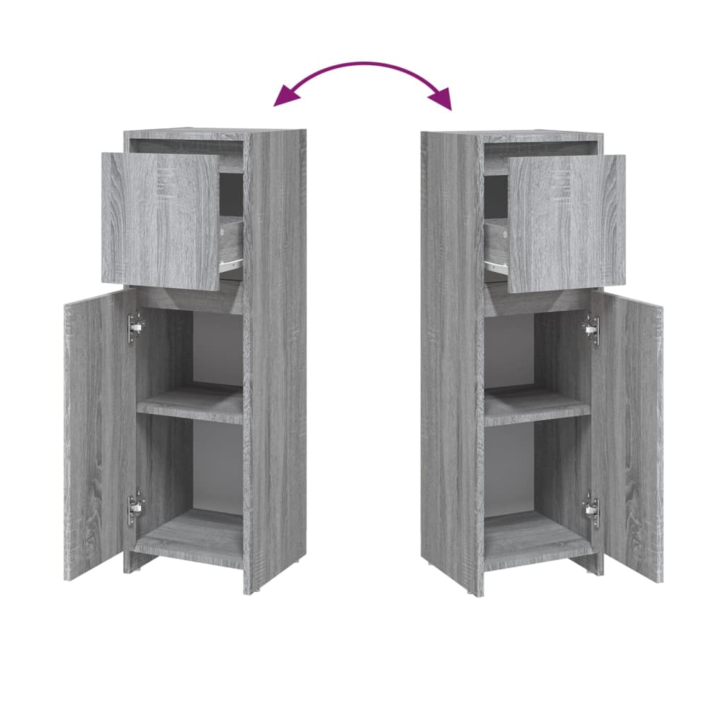 Schlichter Badezimmerschrank mit 1 Tür, 2 Ablagefächern und 1 Schublade, geeignet für verschiedene Räumlichkeiten, 30x30x95 cm