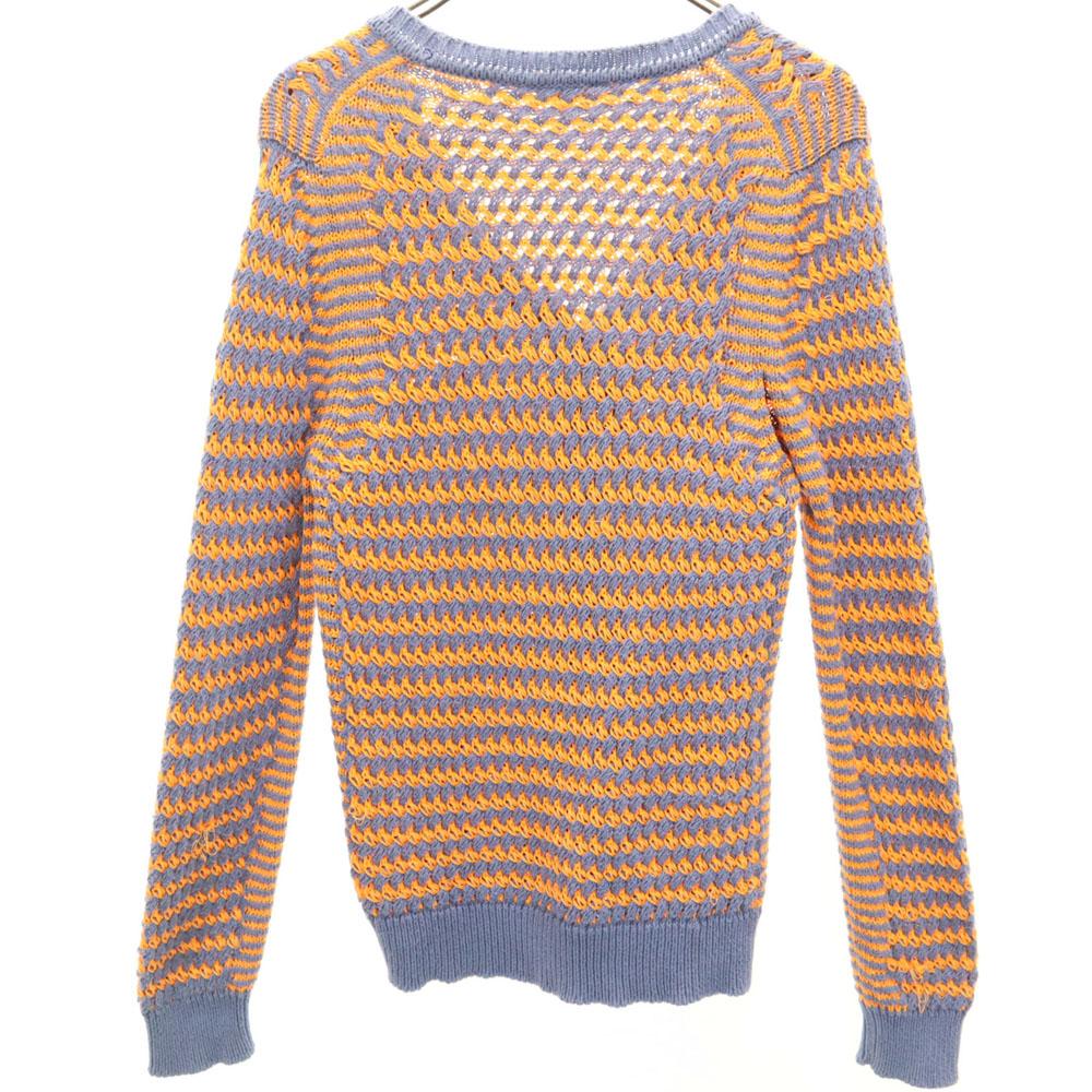 KENZO made in Italy Border Pattern Long sleeve V neck knit cardigan M Women Used