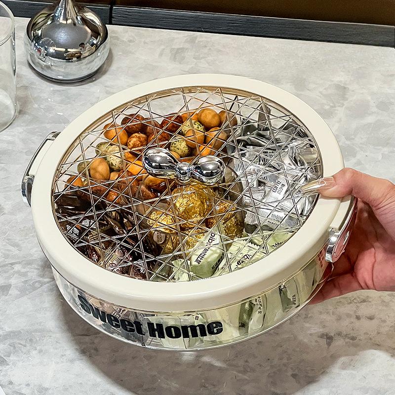 High-value Light and Luxurious Sealed Nut Snack Candy Tray New Year's Chinese New Year's Dried Fruit Tray Home Living Room Coffee Table Fruit Tray
