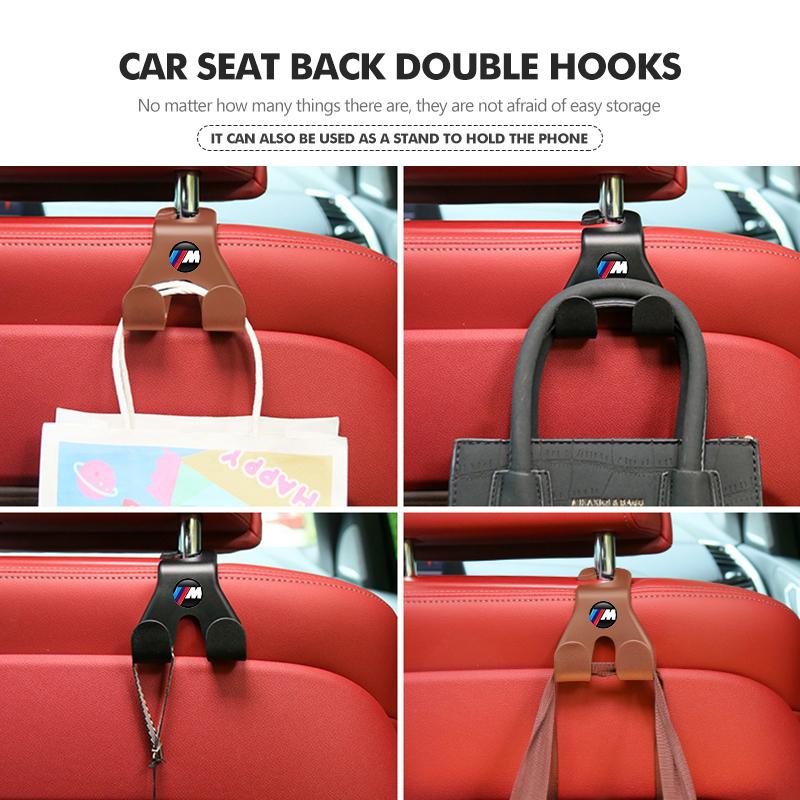 YABBF1 For BMW New 2025 Car Multifunctional Seat Back Double Head Storage Hook Accessories For BMW E91 E92 E93 E60 F10 F30 E39 E36 E87