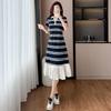 La Chapelle 2026 Summer Striped Slimming Elegant Dress