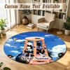 Round Rug Custom NameBTS Pattern Non Slip Carpet Home Floor Decor