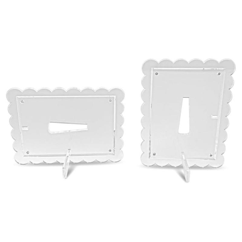 Akrylowa Przezroczysta Karbowana Ramka na Zdjęcia Przezroczysty Magnetyczny Uchwyt na Zdjęcia do Ekspozycji na Blacie Dekoracja Pokoju Dziecięcego