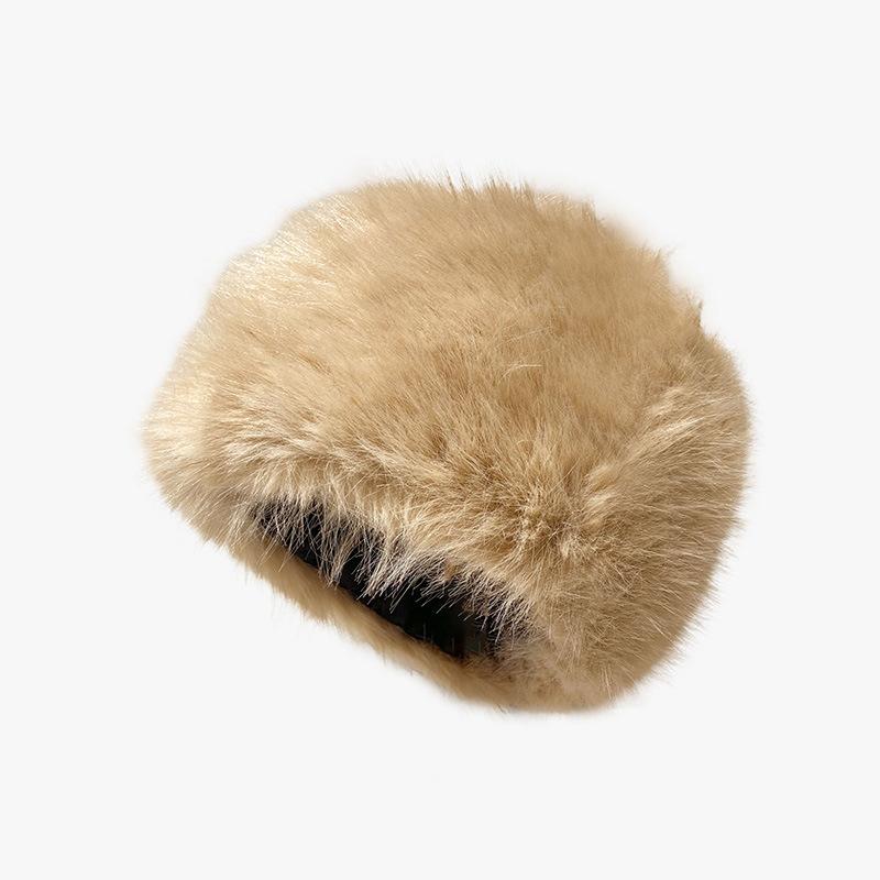 Women's New Winter Hat Thickened Warm Imitation Fur Fashionable Simple Fisherman's Hat Imitation Mink Hair Ladies Mongolian Hat