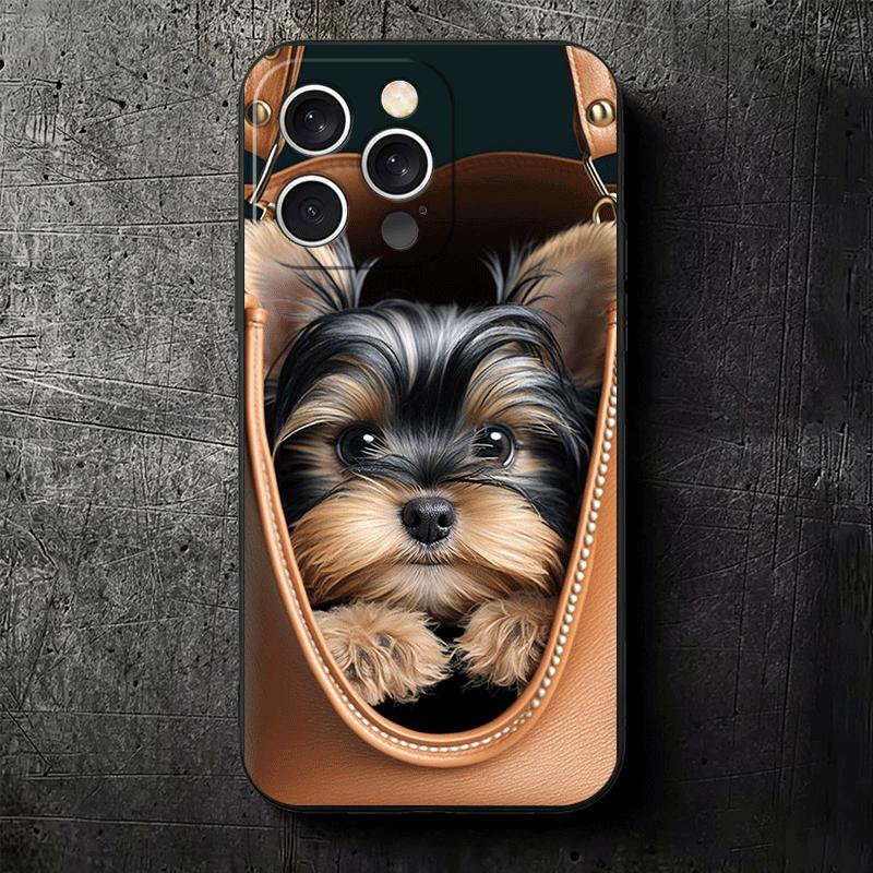 Yorkshire Terrier Dog Soft Phone Case for iPhone 16 16E 17 Air 15 Pro Max 14 Plus 13 Mini 11 12 7 Black Cover Back Shell