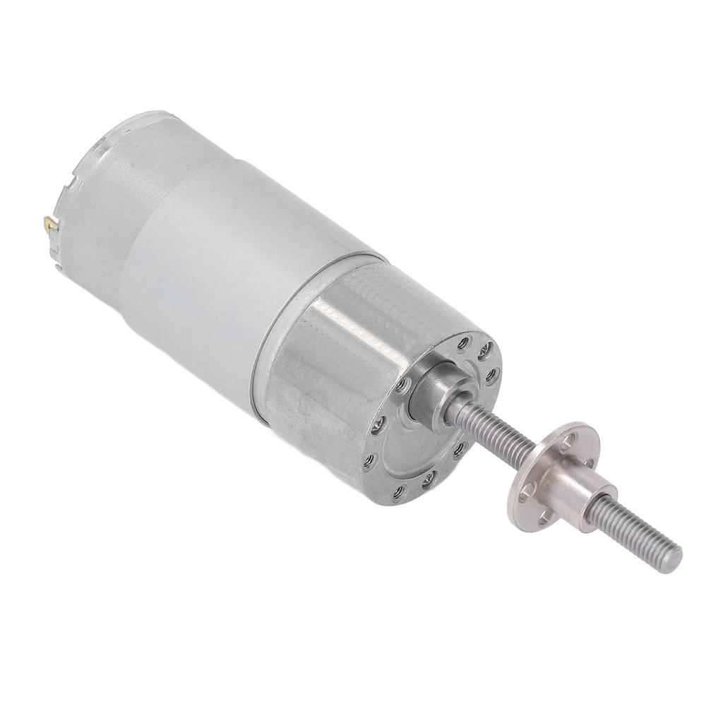 Self Locking DC Worm Gear Motor with Flange M6 Rotating Shaft Thread Speed Reduction Geared Motor