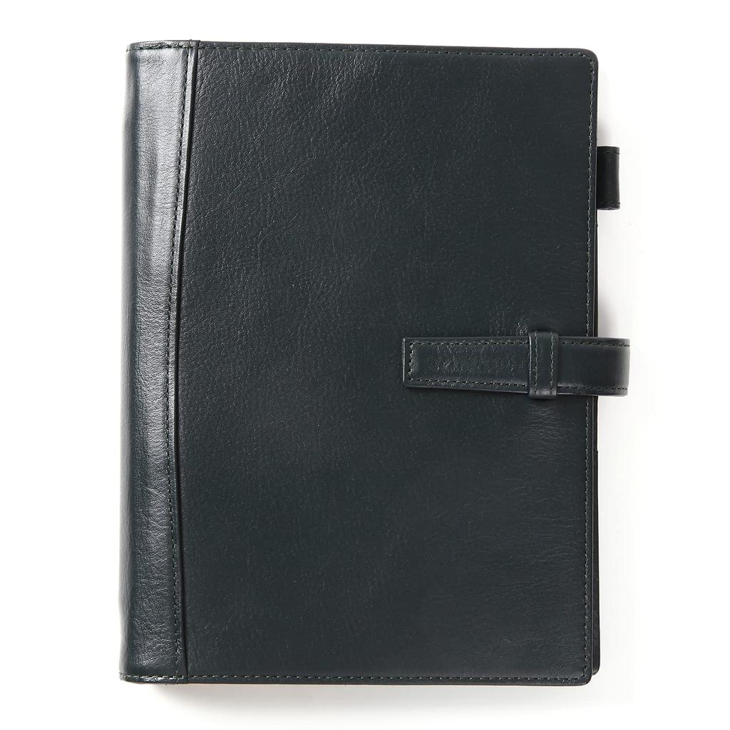 Lightex System Organizer, Genuine Vegetable-Tanned Leather, A5 Size, 6-Ring Hole, Lightweight, A5monolether01 (Deep Green)