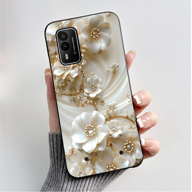 Printed Phone Case For Nokia XR21 Coque Capa Soft Silicone Black Shell Cover Cute Flower Cartoon Casing Fundas