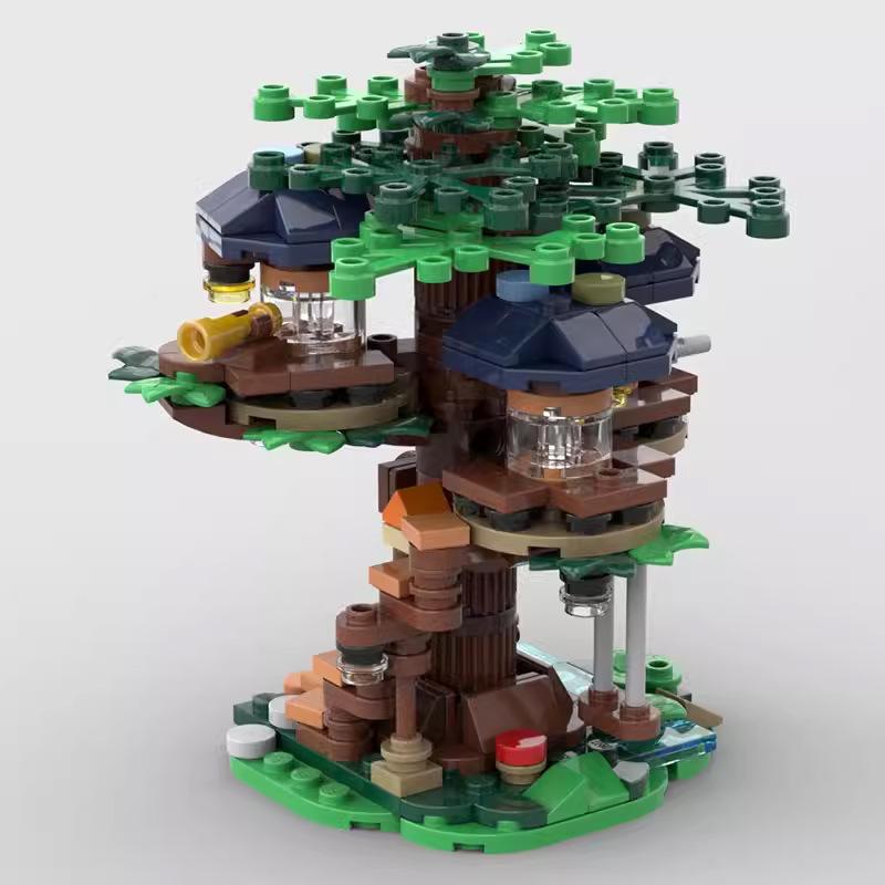 Compatible Building Blocks MOC-126557 Mini Tree House Classic Winter Kids Assembly Toy Construction Gift