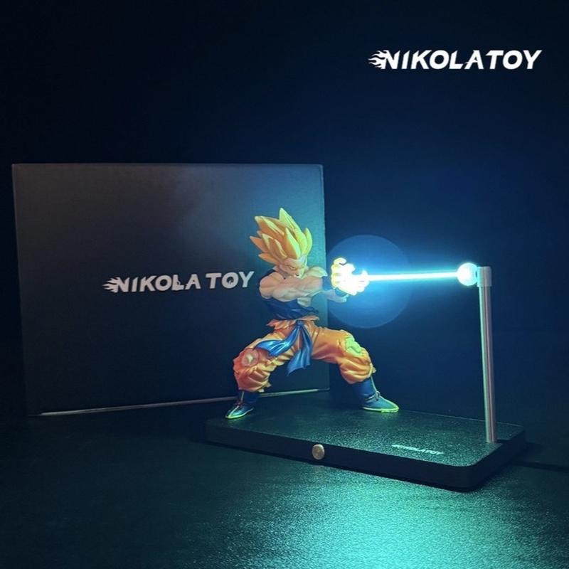 Nikolatoy Genuine Gift Box Packaging Goku Kakarot Magnetic Induction Atmosphere Table Lamp Collectible Decor For Anime Fans