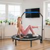 Fitness Trampoline, Dia 122 Cm, Folding, 4-Level Adjustable Handle, Black and Blue
