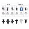 Universal Auto Fastener Clips 100Pcs Car Bumper Fender Retainer Rivet Pin Door Trim Panel Clips