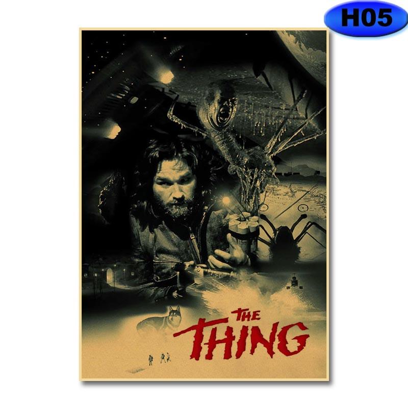 Classic Horror Movie The Thing Poster Retro Kraft Paper Posters DIY Wall Art Painting Stickers Home Bar Decor Fans Collection