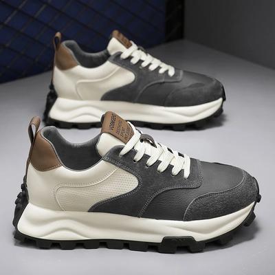 Fashion Chunky Sneaker Men Designer Retro Running Shoes Fashion Casual Microfiber Leather Breathable Height Increased Platform Shoes