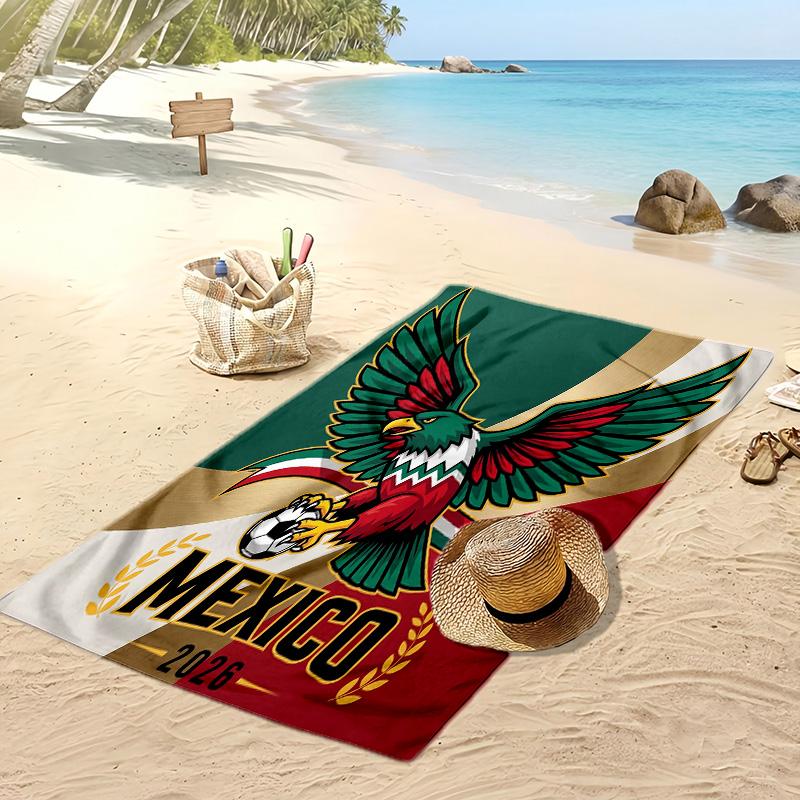Asciugamano da Spiaggia Stampa Calcio Messico Asciugatura Rapida Super Assorbente Morbido Asciugamano da Bagno per Nuoto Spiaggia Viaggio Souvenir Regalo
