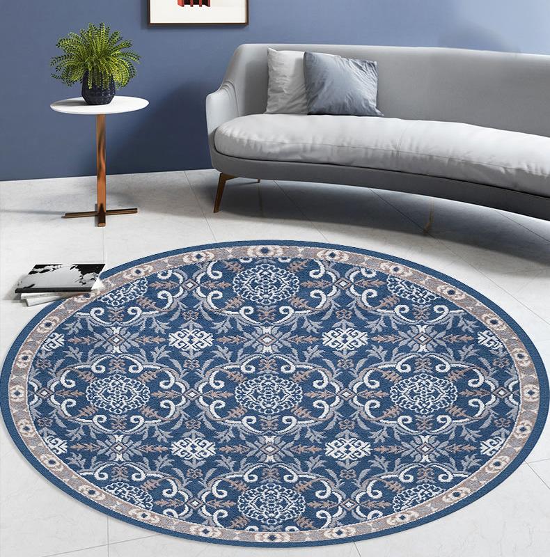 National Style Circular Living Room Carpet Bedroom Bedside Mat Dressing Table Computer Chair Floor Mat
