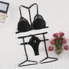 Women Floral Lace Garter Chest Pad Bra Lingerie Set Bandage Underwear S-XL