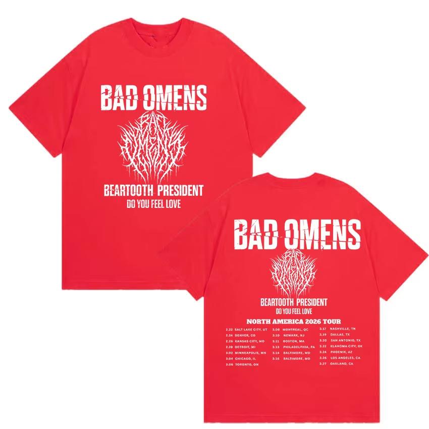 2026 Rock Band Bad OUnisexs Tour Graphic Tshirt Unisex and Women New Summer Gothic Clothing Hiphop Round Neck Short Sleeved Top