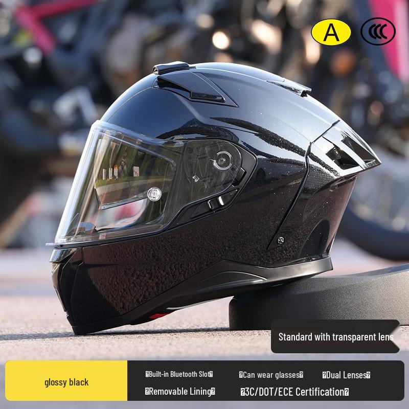 RSV Motorcycle Helmet with Double Visor, Men's Full Face, All-Season, Universal Fit, 3C Certified (Model 939)